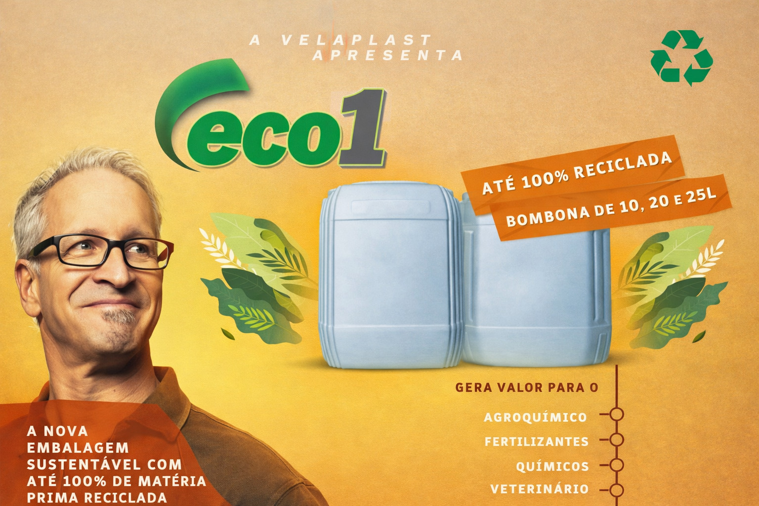 Linha Eco1 da Velaplast: bombonas de 10, 20 e 25 L com até 100% de matéria-prima reciclada